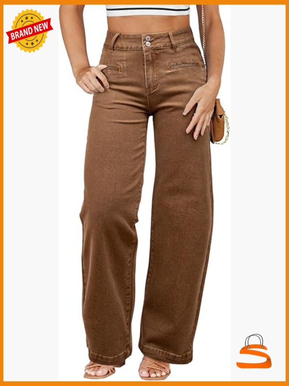 Plus Size High Waisted Wide Leg Jeans Straight Leg Stretchy Denim Pants 1X-5X